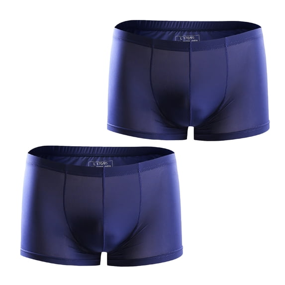 HUPOM Men'S Underwear Underwear For Men Pack Medium waist Comfort Waist Solid Boxer Briefs Blue XL