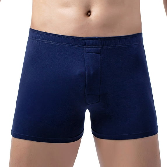 HUPOM Men'S Underwear Underwear For Men Pack Medium waist Comfort Waist Solid Boxer Briefs Dark Blue XL