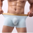 thumbnail image 1 of HUPOM Men'S Underwear Underwear For Men Pack Medium waist Comfort Waist Solid Boxer Briefs Light blue M, 1 of 6