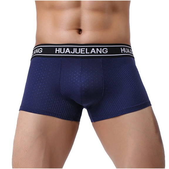 HUPOM Men'S Underwear Underwear For Men Pack Medium waist Comfort Waist Solid Boxer Briefs Navy XL