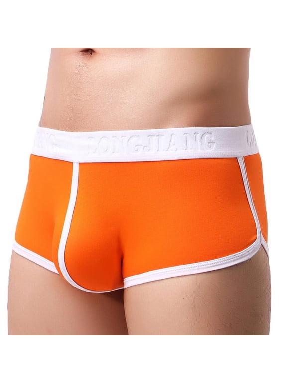Men'S Underwear Underwear For Men Pack Medium waist Comfort Waist Solid Boxer Briefs Orange L