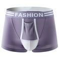 thumbnail image 1 of HUPOM Men'S Underwear Underwear For Men Pack Medium waist Comfort Waist Solid Boxer Briefs Purple L, 1 of 2