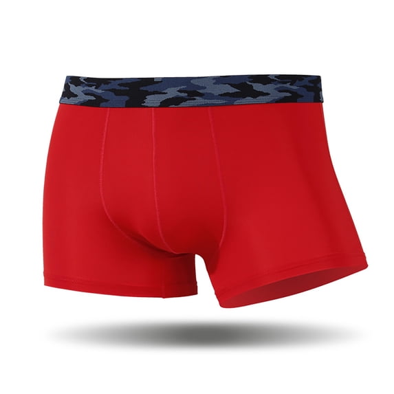 HUPOM Men'S Underwear Underwear For Men Pack Medium waist Comfort Waist Solid Boxer Briefs Red XL