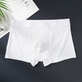 thumbnail image 1 of HUPOM Men'S Underwear Underwear For Men Pack Medium waist Comfort Waist Solid Boxer Briefs White L, 1 of 3