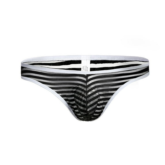 HUPOM Men'S Underwear Underwear For Men Pack Medium waist Comfort Waist Solid Thong Black XL