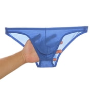 HUPOM MenS Underwear Underwear For Men Pack Medium waist Comfort Waist Solid Thong Blue M