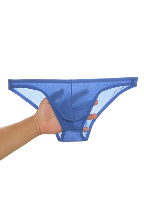 HUPOM Men'S Underwear Underwear For Men Pack Medium waist Comfort Waist Solid Thong Blue M