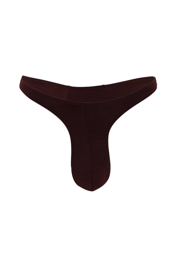 HUPOM Men'S Underwear Underwear For Men Pack Medium waist Comfort Waist Solid Thong Coffee One Size