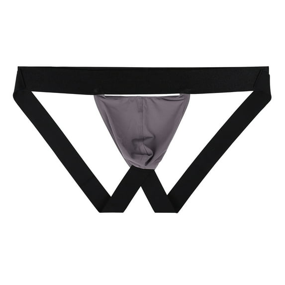 HUPOM Men'S Underwear Underwear For Men Pack Medium waist Comfort Waist Solid Thong Dark Gray M