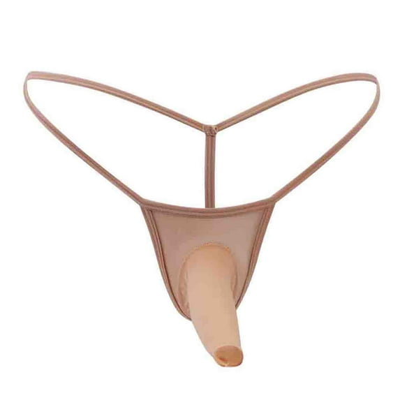 HUPOM Men'S Underwear Underwear For Men Pack Medium waist Comfort Waist Solid Thong Khaki One Size