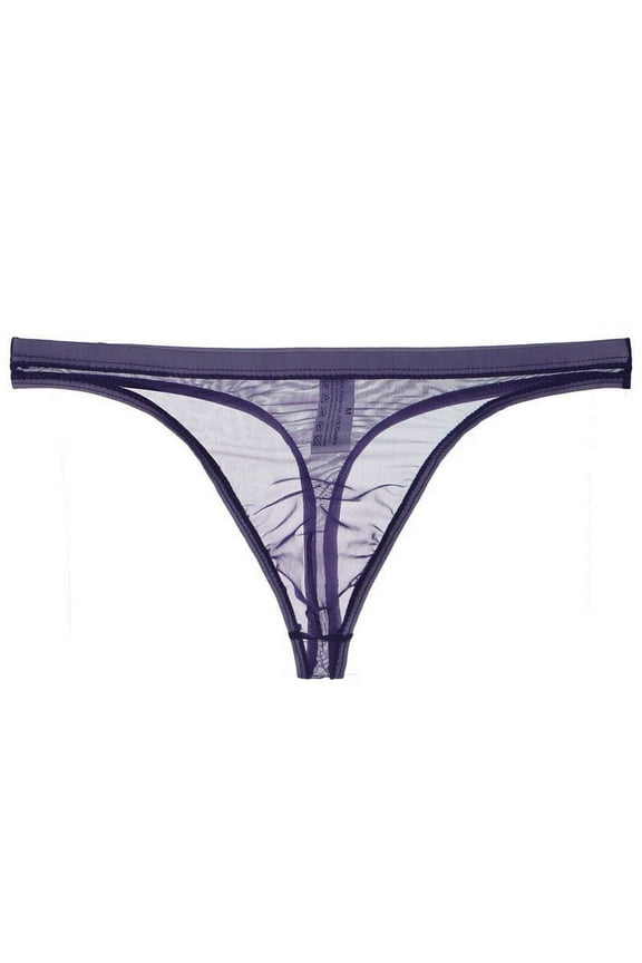 HUPOM Men'S Underwear Underwear For Men Pack Medium waist Comfort Waist Solid Thong Purple 3XL