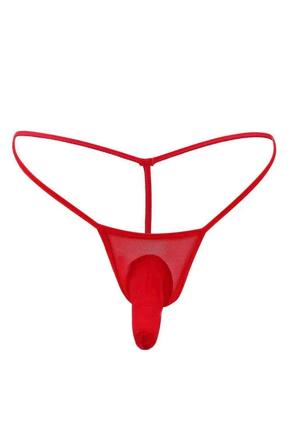 HUPOM Men'S Underwear Underwear For Men Pack Medium waist Comfort Waist Solid Thong Red One Size