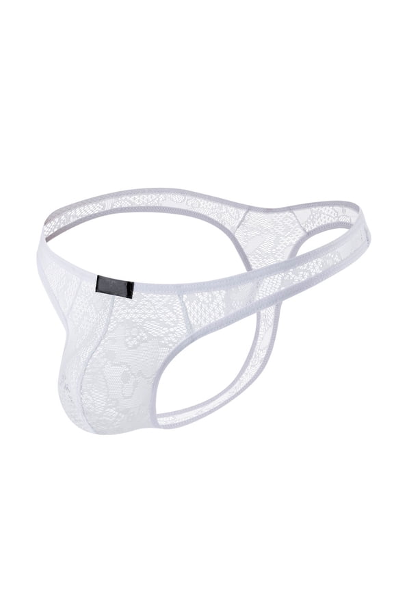 HUPOM Men'S Underwear Underwear For Men Pack Medium waist Comfort Waist Solid Thong White L