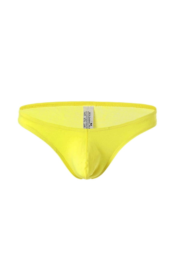 Men'S Underwear Underwear For Men Pack Medium waist Comfort Waist Solid Thong Yellow XL