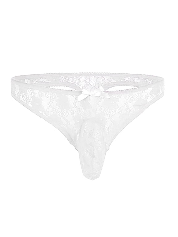 HUPOM Men'S Underwear Underwear For Men Pack Medium waist Elastic Waist Solid Bikini White L