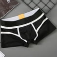 thumbnail image 1 of HUPOM Men'S Underwear Underwear For Men Pack Medium waist Elastic Waist Solid Boxer Briefs Black L, 1 of 3