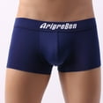 thumbnail image 1 of HUPOM Men'S Underwear Underwear For Men Pack Medium waist Elastic Waist Solid Boxer Briefs Dark Blue 2XL, 1 of 9