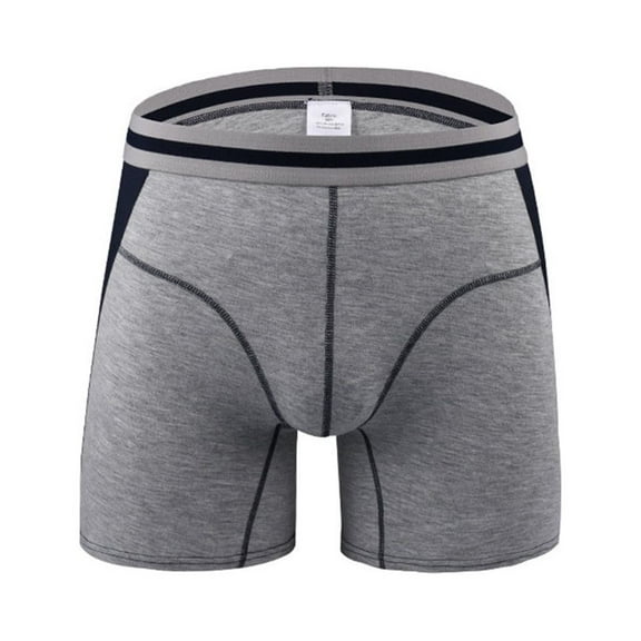 HUPOM Men'S Underwear Underwear For Men Pack Medium waist Elastic Waist Solid Boxer Briefs Gray 2XL