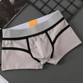 thumbnail image 1 of HUPOM Men'S Underwear Underwear For Men Pack Medium waist Elastic Waist Solid Boxer Briefs Gray 3XL, 1 of 3