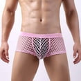 thumbnail image 1 of HUPOM Men'S Underwear Underwear For Men Pack Medium waist Elastic Waist Solid Boxer Briefs Pink L, 1 of 4