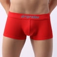 thumbnail image 1 of HUPOM Men'S Underwear Underwear For Men Pack Medium waist Elastic Waist Solid Boxer Briefs Red L, 1 of 9