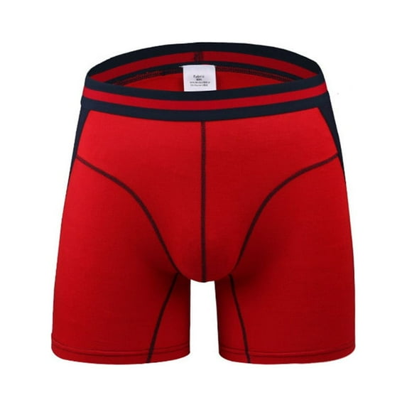 HUPOM Men'S Underwear Underwear For Men Pack Medium waist Elastic Waist Solid Boxer Briefs Red M