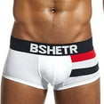 thumbnail image 1 of HUPOM Men'S Underwear Underwear For Men Pack Medium waist Elastic Waist Solid Boxer Briefs White 2XL, 1 of 8