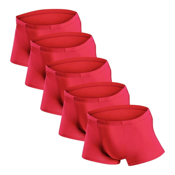 HUPOM Men'S Underwear Underwear For Men Pack Medium waist Elastic Waist Solid Thong Red XL