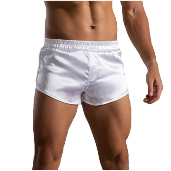 HUPOM Men'S Underwear Underwear For Men Pack Medium waist Elastic Waist Solid Thong White S