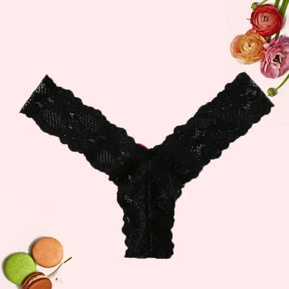 HUPOM Mens Briefs Underwear Pack Womens Panties Thong Sleepwear String Comfort Waist Black L