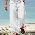 thumbnail image 1 of HUPOM Mens Casual Dress Pants Men Dress Pants Chinos Mid Waist Rise Full Slim Straight Blue 2XL, 1 of 5