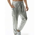 thumbnail image 1 of HUPOM Mens Casual Dress Pants Men Dress Pants Track Pants High Waist Rise Full Straight-Leg Silver 2XL, 1 of 5