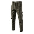 thumbnail image 1 of HUPOM Mens Dress Pants Men Dress Pants Track Pants High Waist Rise Ankle Straight-Leg Army Green M, 1 of 1