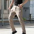 thumbnail image 1 of HUPOM Mens Dress Pants Regular Fit Fashion Men Pants Cargo High Waist Rise Short Straight-Leg Khaki 4XL, 1 of 6