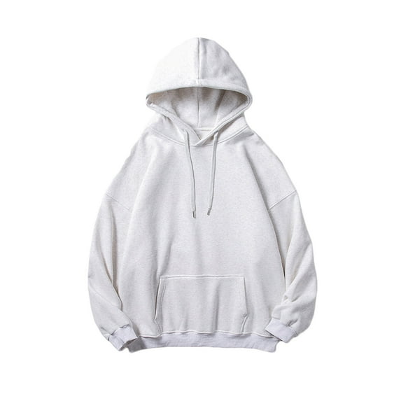 HUPOM Mens Sweatshirt Crew Neck Flap Casual Hoodie Blouse Walking Silver 5XL