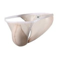 thumbnail image 1 of HUPOM Mens Underwear Boxer Briefs Male Thongs Low waist Comfort Waist Solid Briefs Pink L, 1 of 4