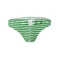 thumbnail image 1 of HUPOM Mens Underwear Boxer Briefs Male Thongs Low waist Comfort Waist Striped Briefs Green XL, 1 of 2