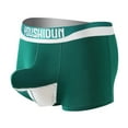 thumbnail image 1 of HUPOM Mens Underwear Boxer Briefs Male Thongs Low waist Drop Waist Solid Boxer Briefs Green XL, 1 of 2