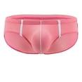 thumbnail image 1 of HUPOM Mens Underwear Boxer Briefs Male Thongs Low waist Drop Waist Solid Boxer Briefs Pink M, 1 of 5