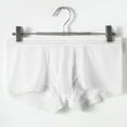 thumbnail image 1 of HUPOM Mens Underwear Boxer Briefs Male Thongs Low waist Drop Waist Solid Boxer Briefs White L, 1 of 3