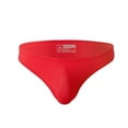 thumbnail image 1 of HUPOM Mens Underwear Boxer Briefs Male Thongs Low waist Drop Waist Solid Briefs Red M, 1 of 5