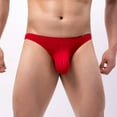 thumbnail image 1 of HUPOM Mens Underwear Boxer Briefs Male Thongs Low waist Drop Waist Solid Thong Red M, 1 of 6
