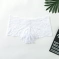 thumbnail image 1 of HUPOM Mens Underwear Boxer Briefs Male Thongs Low waist Elastic Waist Solid Thong White L, 1 of 5