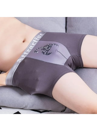 HUPOM Men'S Underwear Underwear For Men Pack Medium waist Comfort Waist  Solid Boxer Briefs Pink 2XL 