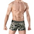 thumbnail image 1 of BONIXOOM Mens Underwear Boxer Briefs Male Thongs Medium waist Comfort Waist Printed Boxer Briefs Khaki XL, 1 of 2