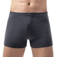 thumbnail image 1 of HUPOM Mens Underwear Boxer Briefs Male Thongs Medium waist Comfort Waist Solid Boxer Briefs Dark Gray L, 1 of 6