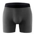 thumbnail image 1 of HUPOM Mens Underwear Boxer Briefs Male Thongs Medium waist Comfort Waist Solid Boxer Briefs Dark Gray XL, 1 of 2