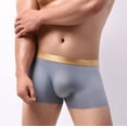 thumbnail image 1 of HUPOM Mens Underwear Boxer Briefs Male Thongs Medium waist Comfort Waist Solid Boxer Briefs Gray 2XL, 1 of 6