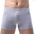 thumbnail image 1 of HUPOM Mens Underwear Boxer Briefs Male Thongs Medium waist Comfort Waist Solid Boxer Briefs Gray XL, 1 of 6