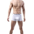 thumbnail image 1 of HUPOM Mens Underwear Boxer Briefs Male Thongs Medium waist Comfort Waist Solid Boxer Briefs White 2XL, 1 of 6